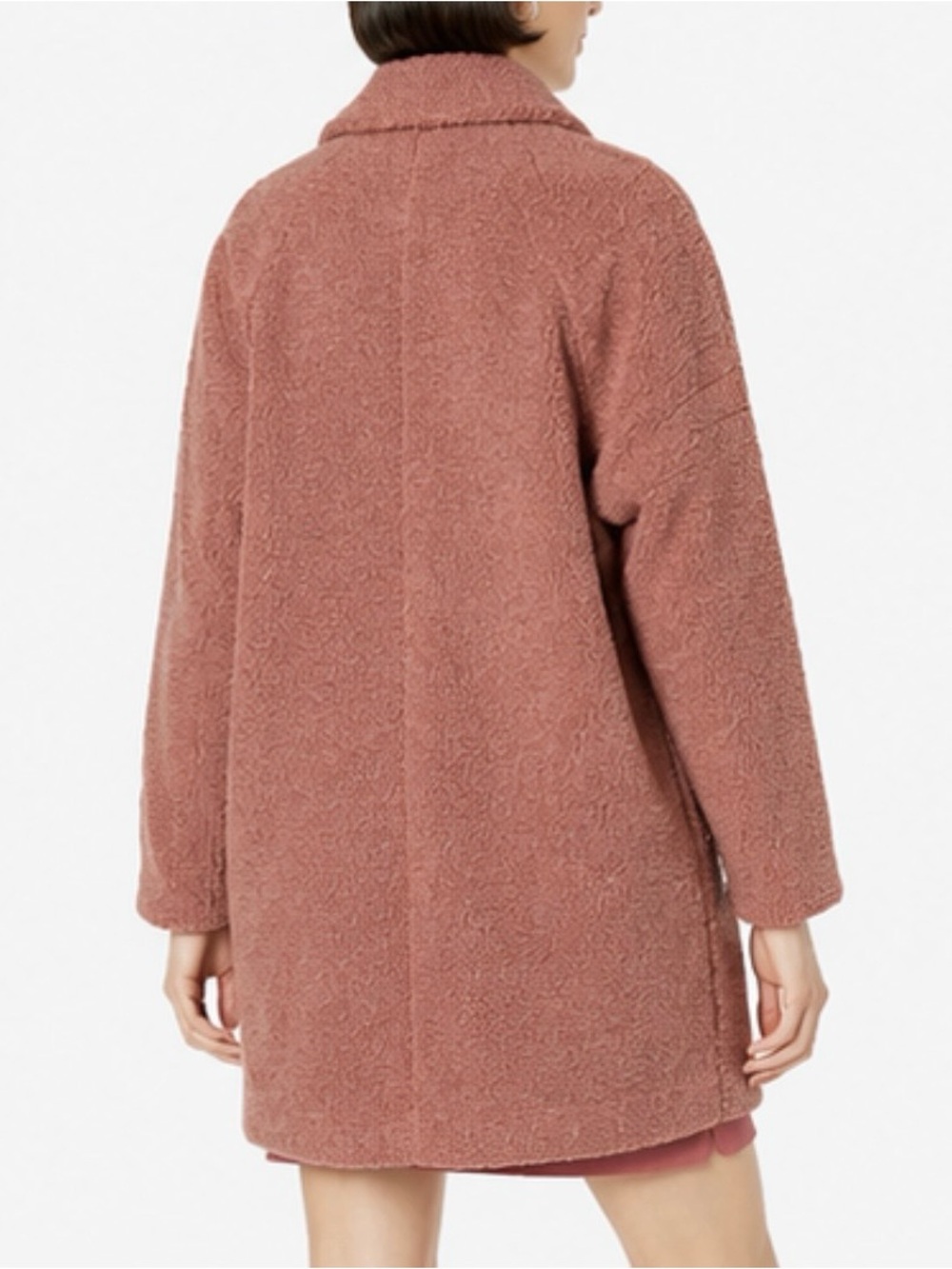 Teddy Sherpa Coat Jacket Dusty Rose XS NWOT - Picture 5 of 5